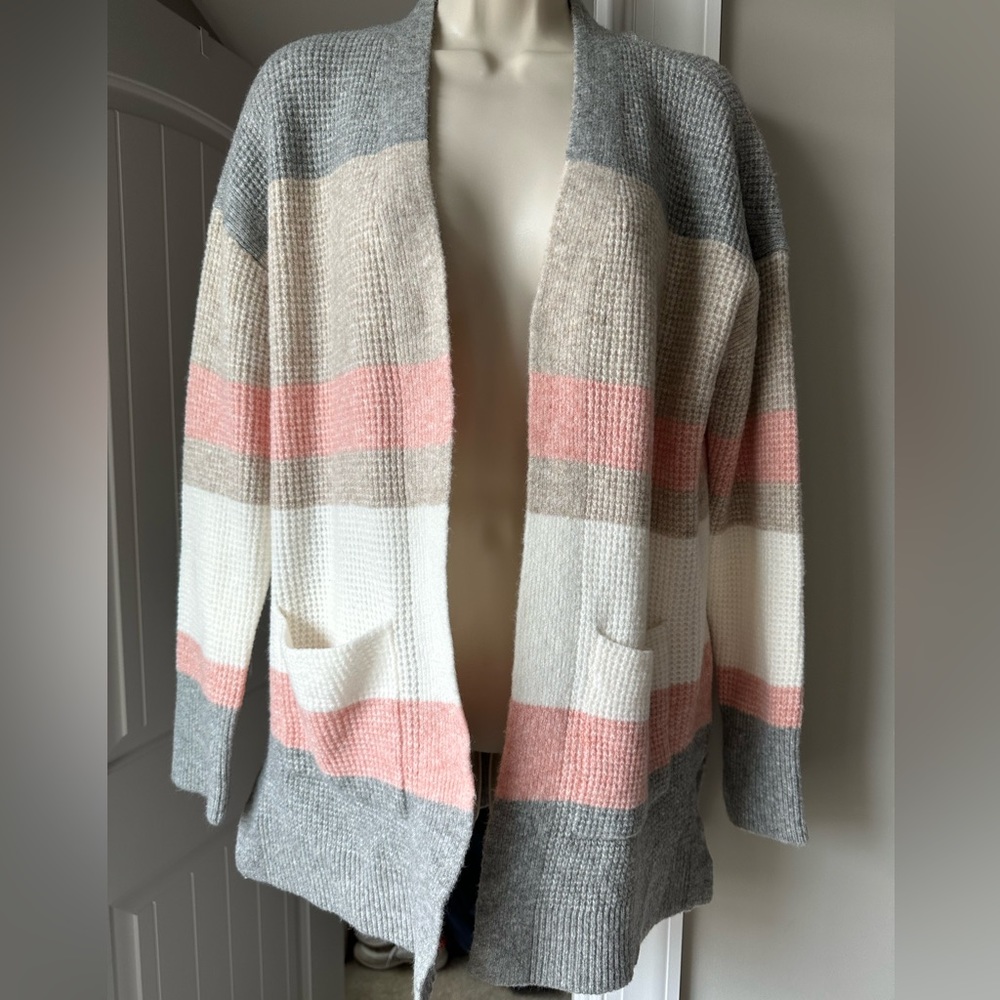 NWT Loft Striped Color Block Cardigan - Picture 2 of 11
